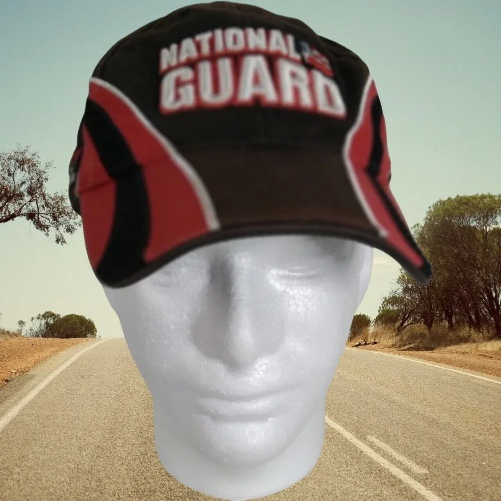NATIONAL GUARD NASCAR DUPONT‎ LOGO Embroidered Hook & Loop Adjustable Cap Hat OS